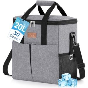 Praktische Kühltasche 20 Liter für den täglichen Einkauf und Outdoor-Aktivitäten, mit guter Wärmeisolierung und wasserdichtem Design, ideal für Einkaufen, Camping, Grillen und Picknicks.