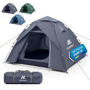 Nordmut Pop-Up Zelt mit 2-4 Personen für blitzschnellen Aufbau, wasserdicht und UV-Schutz, Campingzelt mit hervorragender Luftzirkulation