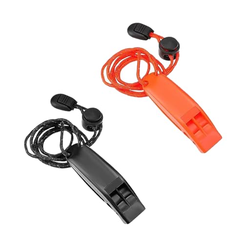 Signalpfeife, Notfallpfeife mit Kordel, 2 Pcs, Trillerpfeife Laut für Notfälle, Rettungspfeife Outdoor