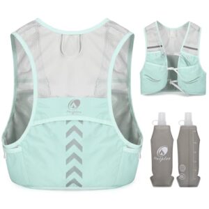 Laufweste mit zwei 500ml Wasserflaschen, Leicht Laufrucksack für Herren und Damen, Trinkrucksack für Tailrunning und Marathon