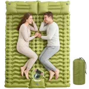 Ergonomisches Camping-Set mit Isomatte, Kissen und Fußpumpe für Komfort und Stabilität bei Camping, Trekking, Backpacking, Reisen und Zelt