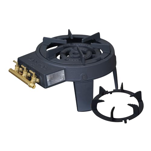 Gaskocher für Outdoor Küche, Garten, Camping & BBQ - Wokbrenner zum Kochen - Hockerkocher Gas - Profi Wok Brenner aus Gusseisen mit 11 kW Leistung