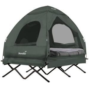 Zeltliege Haug für 2 Personen, erhöhtes Campingbett mit Luftmatratze und Kuppeldach, wasserdicht und stabil