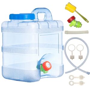 10 Liter Wasserbehälter mit Hahn aus Kunststoff, ideal für Camping und Outdoor-Aktivitäten, hochwertiges PC-Material, rutschfester Griffdesign, silikonmaterial zur Leckageverhinderung