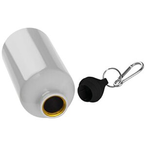 Aluminium Trinkflasche mit Karabinerhaken, 500 ml Fassungsvermögen, weißer Farbe, für Sport und Outdooraktivitäten geeignet