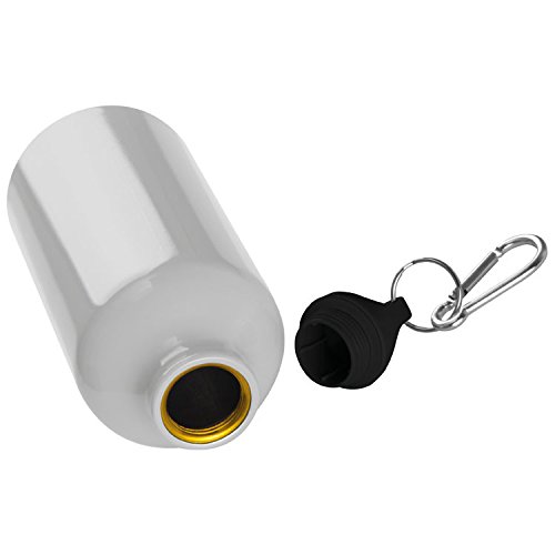 Aluminium Trinkflasche mit Karabinerhaken, 500 ml Fassungsvermögen, weißer Farbe, für Sport und Outdooraktivitäten geeignet
