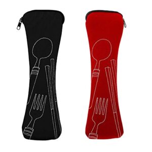 Tragbare Bestecktasche mit Reißverschluss, Neopren-Material, wetterfest, für Camping, Wandern, Schule oder Unterwegs