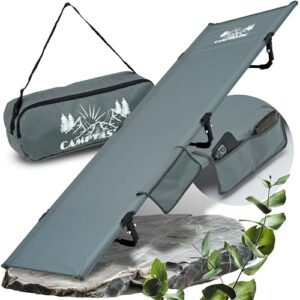 Camptastic Feldbett Ultraleicht kompakt 2,3 kg - Campingbett klappbar robust und tragbar für Outdoor-Aktivitäten wie Wandern und Camping.