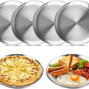 Camping-Geschirr-Set mit 6 Edelstahl-Tellern, ideal für Outdoor-Aktivitäten wie Camping, Picknicks und Partys. Robust, spülmaschinenfest und rostfrei.