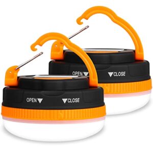 Zwei FlINTRONIC Campinglampen, jeweils mit 5 Modi SOS Leuchtmodi, Wasserdicht Camping Licht, Mini Zeltlampe, Tragbar & Handlich für Outdoor-Aktivitäten wie Wandern, Camping und Angeln.