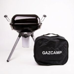 Mobiler Gasgrill mit Schraubkartuschen-Betrieb 7/16, 2,0 kW, Multifunktional für Grillen Kochen Braten (BBQ Grill + Tragetasche)