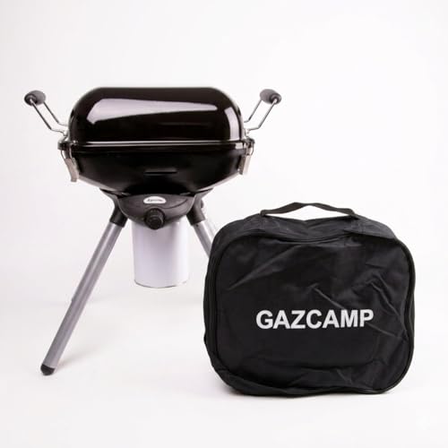 Mobiler Gasgrill mit Schraubkartuschen-Betrieb 7/16, 2,0 kW, Multifunktional für Grillen Kochen Braten (BBQ Grill + Tragetasche)