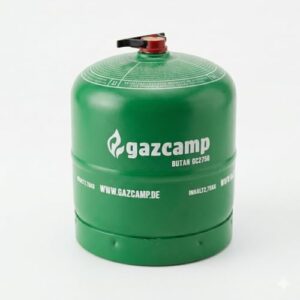 Gazcamp GC2750 Butangasflasche gefüllt, 2,75 kg, Stahl, nachfüllbar, Sicherheitsventil CGV für Camping & Outdoor