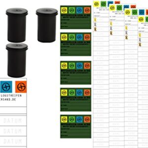 Geo-Versand 5er Set - Komplett Geocaching Versteck Set mit Filmdosen, wasserdicht und ideal für den Einsatz im Freien.