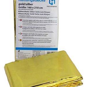 Notfalldecke, gold-silberfarbene Rettungsdecke zum Schutz bei Unfällen, Wasser- und Winddichte Sicherheitsdecke für erste Hilfe