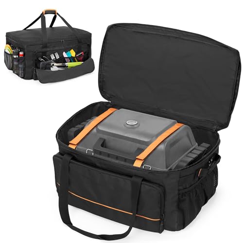 HODRANT Tragetasche für Outdoor-Grills und BBQ Grill-Tasche, robuste Konstruktion, gepolsterter Boden, integrierte Gurte, Zweiwege-Reißverschluss