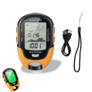 GPS Höhenmesser mit Kompass, Barometer und LED-Taschenlampe für Outdoor-Aktivitäten wie Wandern, Camping oder Bergsteigen