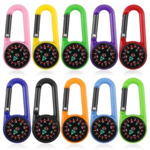 Bunte Mini Kompass Schlüsselanhänger für Outdoor-Aktivitäten wie Camping und Navigation, kleiner multifunktionaler Tragbarer Compass