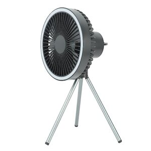 Tragbarer Campingventilator mit 10.000-mAh-Akku und LED-Licht für Outdoor-Aktivitäten