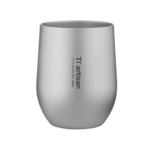 Titanbecher mit doppellagiger Konstruktion, Campingbecher, Anti-Verbrühung, Titanbecher für Outdoor, Reisen und Zuhause