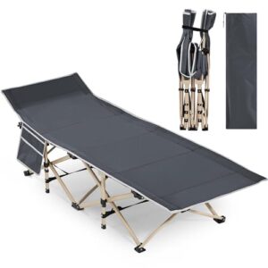 Klappbares Campingbett, 150kg belastbar, grau, 186x66x52cm