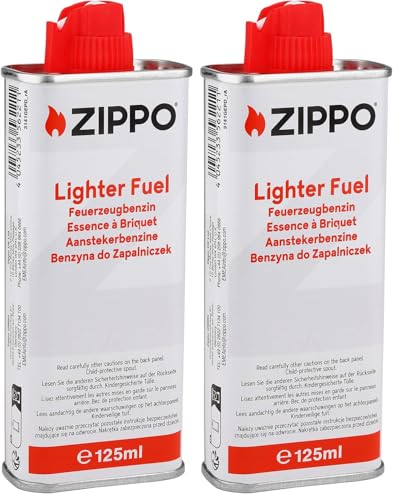 Zippo Feuerzeugbenzin 125ml - Hochwertiges EU-Benzen in weiße Verpackung, ideal für Sturmfeuerzeuge mit sauberer und ergiebiger Flamme
