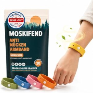 Mückenschutz Armbänder für Kinder und Erwachsene, Moskito Insektenschutz, lange Schutzdauer, widerstandsfähig gegen Wasser und Hitze, komfortable Trageform