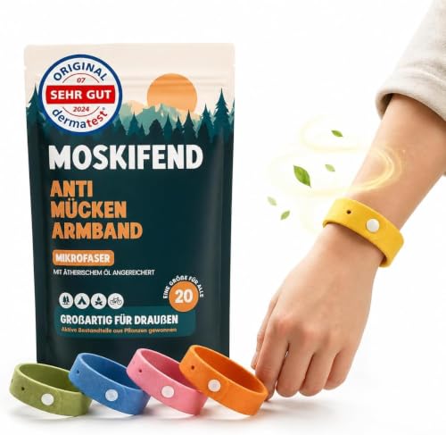 Mückenschutz Armbänder für Kinder und Erwachsene, Moskito Insektenschutz, lange Schutzdauer, widerstandsfähig gegen Wasser und Hitze, komfortable Trageform