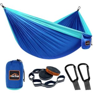 Bequeme Camping-Hängematte mit weichen Material und Unterstützung bis 230kg, superleicht und leicht zu tragen für Rucksacktouristen, ideal für Camping, Reisen oder im Garten.
