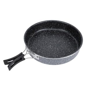 Campingbratpfanne aus Aluminiumlegierung mit klappbarem Griff für Outdoor-Gebrauch