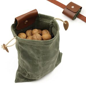 Futtertasche aus gewachstem Leinen, faltbar und wasserabweisend, ideal für Outdoor-Aktivitäten wie Camping, Wandern oder Reisen