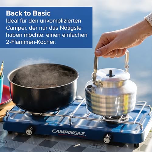 Campingaz Base Camp Lid R, ein leistungsstarker und zuverlässiger Campingkocher für Outdoor-Abenteuer, mit zwei 1600 Watt-Brennern, manuelle Zündung, Transporttasche, ideal für Campingreisen