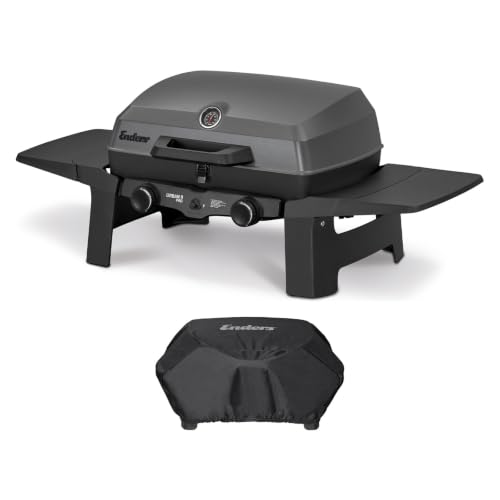 Gasgrill für den Außenbereich, mobiler Grill mit zwei Edelstahlbrennern und großem Grillplatz
