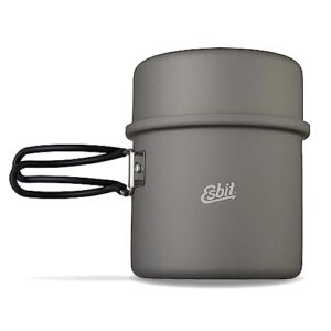 Campingkochtopf aus leichtem, hartanodisierter Aluminium mit 2 Teilen: 1000 ml und 475 ml - ideal für Outdoor-Aktivitäten