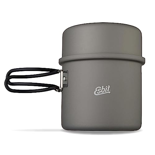 Campingkochtopf aus leichtem, hartanodisierter Aluminium mit 2 Teilen: 1000 ml und 475 ml - ideal für Outdoor-Aktivitäten