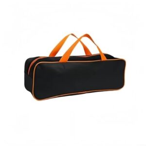 Black and orange storage box für Grillwerkzeuge, wasserfest und widerstandsfähig, ideal für Gartenpartys, Campingausflüge oder Hinterhof-Grillabende
