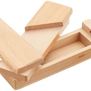 Geocaching-Trickschachtel D5 mit Chinesischen Zeichen aus braunem Holz für Geocacher