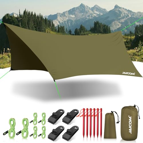 Wasserdichte Camping-Zeltplane von JAICOM, 3,6 x 2,9 Meter Ultraleicht, Anti-UV-Schutz