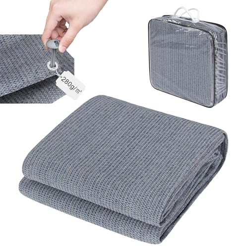 Laneetal Vorzeltteppich 250x350cm, Campingteppich Outdoor mit Heringe, Campingmatte, Zeltunterlage, Outdoor Teppich für Wohnmobil, Zeltteppich mit Ösen Tragetasche aus HDPE 280 g/㎡