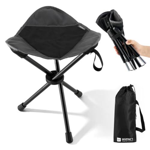Dreieckiger Klapphocker aus Aluminium, Campinghocker Faltbar, Leicht, ideal zum Wandern und Angeln