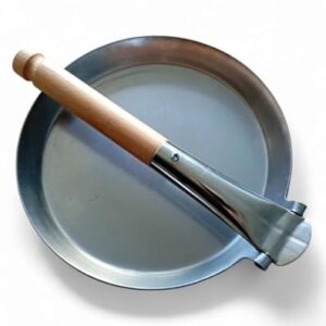 Nordic Wolf Jägerpfanne 21 cm - Outdoor Pfanne mit klappbarem Birkenholzgriff für Bushcraft & Camping
