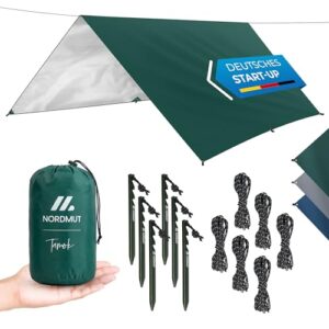 Wasserdichter Tarp für Camping und Wandern, 3x4m groß, wasserdichter Regenschutz, grün