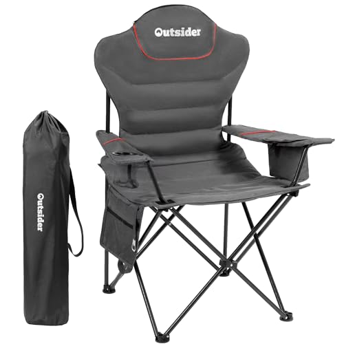 Campingstuhl mit Kühltasche, 160 kg Tragfähigkeit, klappbar und leichtgewichtig