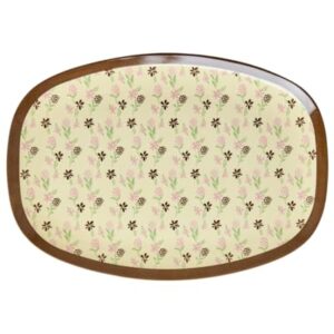 Großer und Robuster Melaminteller in Blumenmeer-Design, farbenfrohes Design, bruchsicher und leicht reinigbar, BPA-frei und wiederverwendbar