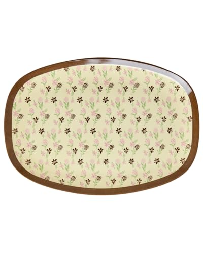 Großer und Robuster Melaminteller in Blumenmeer-Design, farbenfrohes Design, bruchsicher und leicht reinigbar, BPA-frei und wiederverwendbar