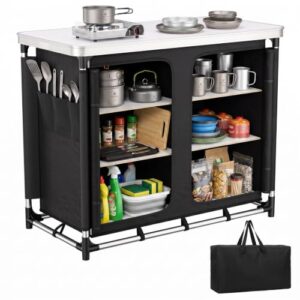 Campingküche mit Aluminiumgestell und Tragetasche, perfekte Lösung für Outdoor-Abenteurer