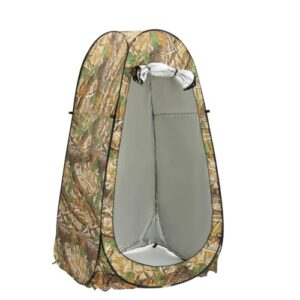 Camouflage Pop-Up Toilettenzelt 190 cm groß für Camping und Outdoor-Aktivitäten, wasserdichtes Taft-Polyester, flexibler Stahlrahmen, ideal für die ganze Familie