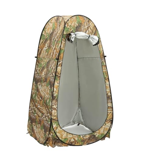 Camouflage Pop-Up Toilettenzelt 190 cm groß für Camping und Outdoor-Aktivitäten, wasserdichtes Taft-Polyester, flexibler Stahlrahmen, ideal für die ganze Familie