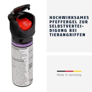 ABUS Abwehrspray-Gel zur Tierabwehr mit 6 Metern Reichweite und UV-Marker, Made in Germany