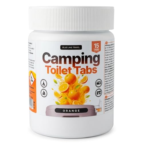 Geruchsstopp & Fäkalien-Zersetzer für Campingtoilette, Wohnmobil & Wohnwagen - Orange (15 Stück)
